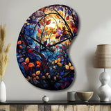 Multicolor Vibrant Vines III - Asymmetric Metal Wall Clock