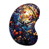 Multicolor Vibrant Vines III - Asymmetric Metal Wall Clock