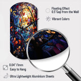 Multicolor Vibrant Vines III - Asymmetric Metal Wall Clock