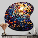 Multicolor Vibrant Vines III - Asymmetric Metal Wall Clock