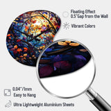Multicolor Vibrant Vines III - Asymmetric Metal Wall Clock
