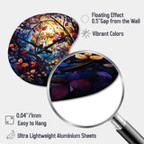 Multicolor Vibrant Vines III - Asymmetric Metal Wall Clock