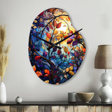 Multicolor Vibrant Vines III - Asymmetric Metal Wall Clock