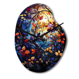 Multicolor Vibrant Vines III - Asymmetric Metal Wall Clock