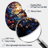 Multicolor Vibrant Vines III - Asymmetric Metal Wall Clock