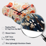 Coral Whimsical Botanical Wilds I - Asymmetric Metal Wall Clock