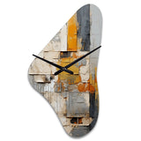 Abstract Assemblage I - Asymmetric Metal Wall Clock