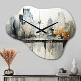 Abstract Cityscape I - Asymmetric Metal Wall Clock