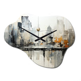 Abstract Cityscape I - Asymmetric Metal Wall Clock