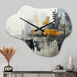 Abstract Cityscape III - Asymmetric Metal Wall Clock