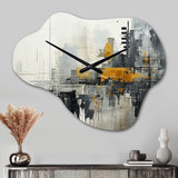 Abstract Cityscape III - Asymmetric Metal Wall Clock