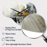 Abstract Cityscape III - Asymmetric Metal Wall Clock