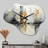Abstract Cityscape IV - Asymmetric Metal Wall Clock