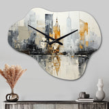 Abstract Cityscape IV - Asymmetric Metal Wall Clock
