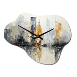 Abstract Cityscape IV - Asymmetric Metal Wall Clock