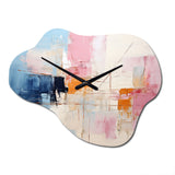 Abstract Patchwork IV - Asymmetric Metal Wall Clock