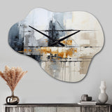 Grey Collage Reflections II - Asymmetric Metal Wall Clock