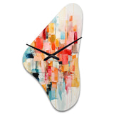Collage Rhythms I - Asymmetric Metal Wall Clock
