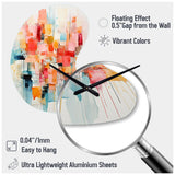 Collage Rhythms I - Asymmetric Metal Wall Clock