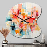 Collage Rhythms I - Asymmetric Metal Wall Clock
