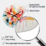 Collage Rhythms I - Asymmetric Metal Wall Clock