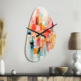 Collage Rhythms I - Asymmetric Metal Wall Clock
