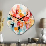 Collage Rhythms I - Asymmetric Metal Wall Clock