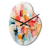 Collage Rhythms I - Asymmetric Metal Wall Clock