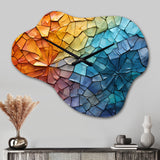 Colorful Mosaic II - Asymmetric Metal Wall Clock