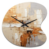 Beige Grey Geometric Collage II - Asymmetric Metal Wall Clock
