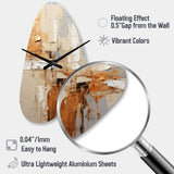 Beige Grey Geometric Collage II - Asymmetric Metal Wall Clock