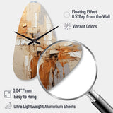 Beige Grey Geometric Collage II - Asymmetric Metal Wall Clock