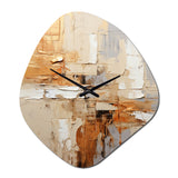 Beige Grey Geometric Collage II - Asymmetric Metal Wall Clock