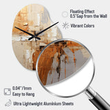 Beige Grey Geometric Collage II - Asymmetric Metal Wall Clock