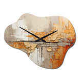 Orange Impressions I - Asymmetric Metal Wall Clock