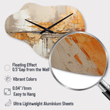 Orange Impressions I - Asymmetric Metal Wall Clock
