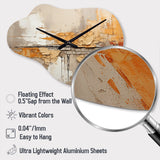 Orange Impressions I - Asymmetric Metal Wall Clock