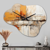 Orange Impressions II - Asymmetric Metal Wall Clock