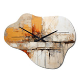 Orange Impressions II - Asymmetric Metal Wall Clock