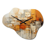 Orange Impressions III - Asymmetric Metal Wall Clock