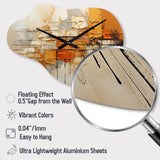 Orange Impressions III - Asymmetric Metal Wall Clock