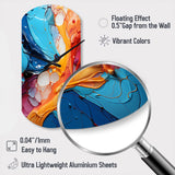 Teal Orange Abstract Fractal Collage Symphony - Asymmetric Metal Wall Clock