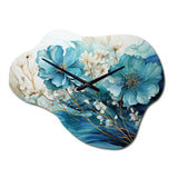 Teal Gold Abstract Fractal Mystic Mirage II - Asymmetric Metal Wall Clock