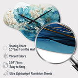 Teal Gold Abstract Fractal Mystic Mirage II - Asymmetric Metal Wall Clock