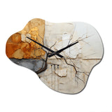 Grey Yellow Abstract Fractal Abstraction - Asymmetric Metal Wall Clock