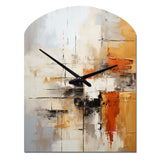 Orange Black Abstract Fractal Impressions - Asymmetric Metal Wall Clock