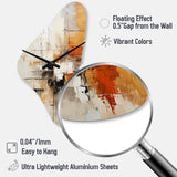 Orange Black Abstract Fractal Impressions - Asymmetric Metal Wall Clock