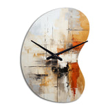 Orange Black Abstract Fractal Impressions - Asymmetric Metal Wall Clock