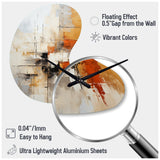 Orange Black Abstract Fractal Impressions - Asymmetric Metal Wall Clock