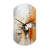Orange Black Abstract Fractal Impressions - Asymmetric Metal Wall Clock